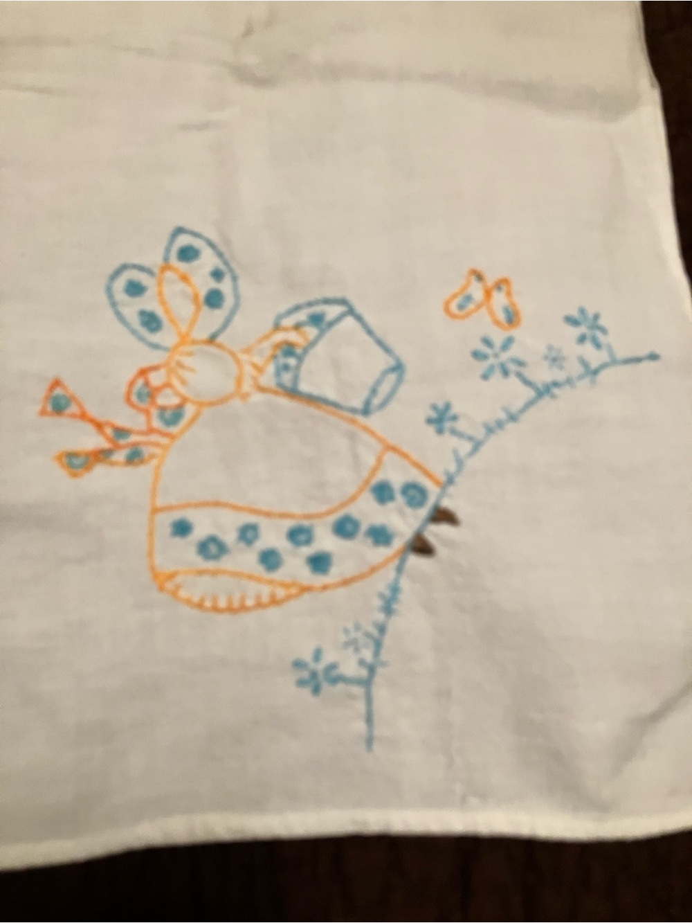 Vintage Embroidered Tea Towel